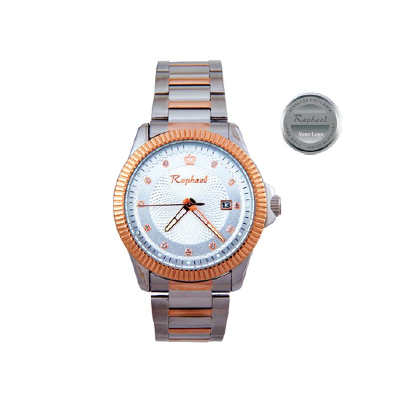 Raphael Dual Tone Rose Gold Metallic Men's Wristwatch